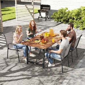 4goodz 4 stuks comfortabele tuinstoelen stapelbaar -