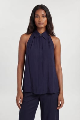 Premium Linen Viscose Halter Collared Woven Shirt