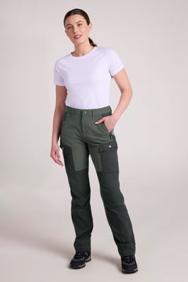 'Expedition Hybrid' Women's Trousers Water Resistant Trekking Hiking Pants Khaki