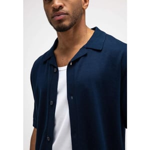 Butcher of Blue Clifde knit shirt alaska blue