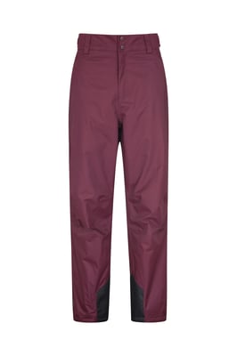 'Gravity' Men's Short Ski Pants Waterproof Adjustable Braces Winter Trousers Burgundy