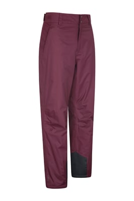 'Gravity' Men's Short Ski Pants Waterproof Adjustable Braces Winter Trousers Burgundy