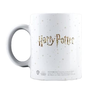 Harry Potter Tovenaarswereld Zweinstein 400ml mok (Wit/Goud)