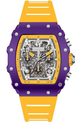 INVICTA Racing 69699 Herenhorloge - Quartz Uurwerk - Acryl met Zilveren Wijzerplaat - 43 mm