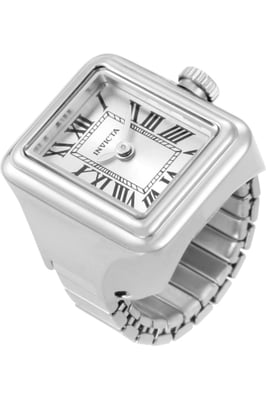 INVICTA Mini Ring 49894 Dameshorloge - Quartz Uurwerk - Roestvrij Staal met Zilveren Wijzerplaat - 18 mm