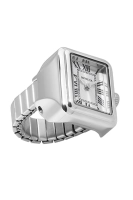 INVICTA Mini Ring 49894 Dameshorloge - Quartz Uurwerk - Roestvrij Staal met Zilveren Wijzerplaat - 18 mm