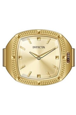 Invicta Mini Ring 50638 Dameshorloge - Quartz Uurwerk - Roestvrij Staal met Gouden Wijzerplaat - 23 mm