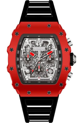 INVICTA Racing 69710 Herenhorloge - Quartz Uurwerk - Acryl met Zilveren Wijzerplaat - 43 mm