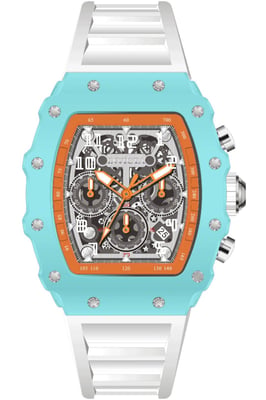INVICTA Racing 69708 Herenhorloge - Quartz Uurwerk - Acryl met Zilveren Wijzerplaat - 43 mm