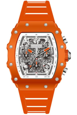 INVICTA Racing 69697 Herenhorloge - Quartz Uurwerk - Acryl met Zilveren Wijzerplaat - 43 mm