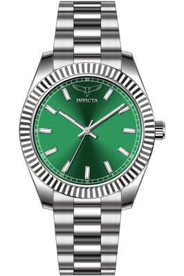 Invicta Specialty 69016 Herenhorloge - Quartz Uurwerk - Roestvrij Staal met Groene Wijzerplaat - 40 mm