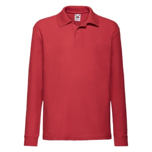 Fruit of the Loom Polo shirt met lange mouwen voor kinderen/Kinderen (Rood)