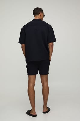 Short Sleeve Oversized Jersey Textured Shirt & Short Set