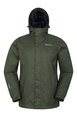 'Torrent' Men's Rain Jacket with Zipped Pockets Waterproof Adjustable Hem Forest Green