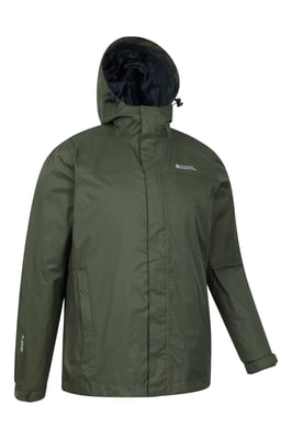 'Torrent' Men's Rain Jacket with Zipped Pockets Waterproof Adjustable Hem Forest Green