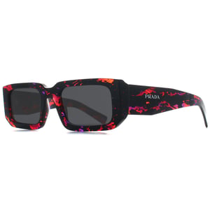 Prada Rectangle Womens Abstract Orange Dark Grey PR06YS