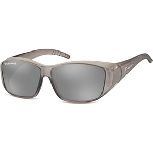 Montana Rectangle Unisex Fit Over Matte Grey Silver Revo Mirror Polarized FO4