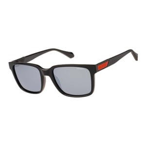 Superdry Rectangle Mens Matte Black Silver Mirror Polarized SDS-5039