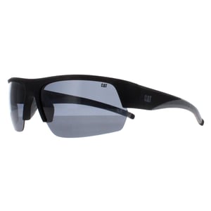 Caterpillar Semi Rimless Mens Matte Black Solid Smoke Polarized CTS-8022
