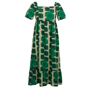 Regatta Dames/Dames Orla Kiely Reuze Vierkante Bloemen Zomer Midi Jurk (Groen)