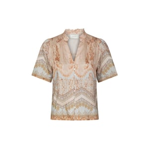 Neo Noir torana flower border blouse 169345 618 flower peach