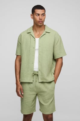 Oversized Jumbo Waffle Revere Shirt and Shorts Set