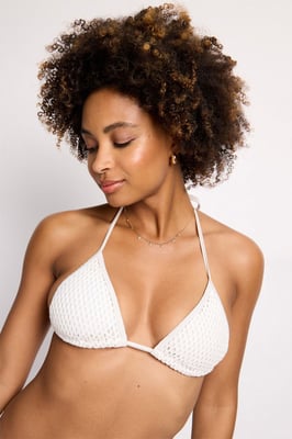Rise Crochet Bikini Top Cream