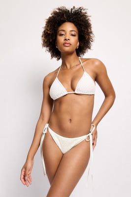 Rise Crochet Bikini Top Cream