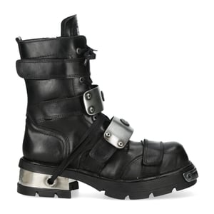 New Rock Metallic Svarta Läder Gothic Punk Rock Höga Stövlar - MET048-C9
