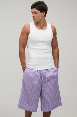 Ribbed Muscle Fit Vest & Jort Lounge Set