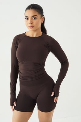DSGN Studio Sport Contour Seamless Ruched Long Sleeve Top
