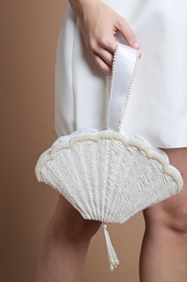 Bridal Nessa Sequin Shell With Tassel Grab Bag