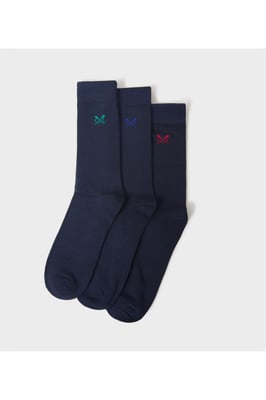 3 Pk Bamboo Sock Navy