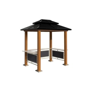 Sojag Maui aluminium bbq grillpaviljoen in houtlook 158x249x278 cm