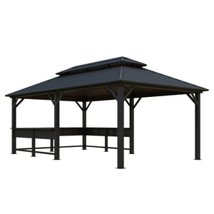 Sojag Bondi 1220 metalen paviljoen met vast dak 3,5 x 6 m -