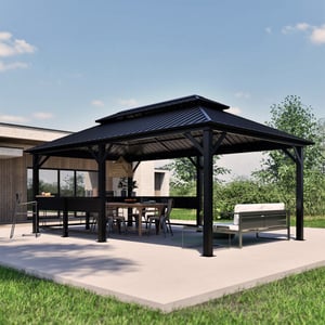Sojag Bondi 1220 metalen paviljoen met vast dak 3,5 x 6 m -