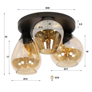 Hoyz plafondlamp mix - 41x41x24 cm
