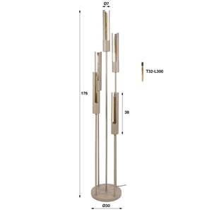 Hoyz vloerlamp tube - 30x30x175 cm