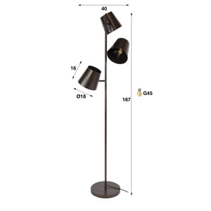 Hoyz vloerlamp kinetic - 40x40x167 cm