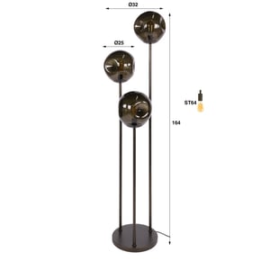 Hoyz vloerlamp stellar - 32x32x164 cm