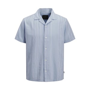 Jack & Jones Jprblariver linen bl. dobby ss shirt sn dessin