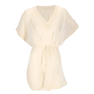 Sarlini Dames tuniek strandjurk polyester chiffon effen off-white