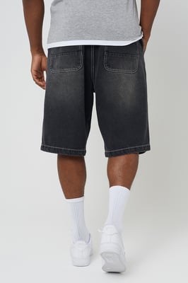Charcoal Loose Fit Denim Shorts