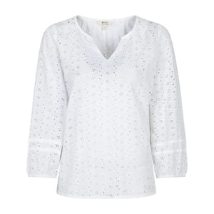 Mountain Warehouse Dam Broderie Lätt 3/4 Ärm Casual Skjorta (Vit)