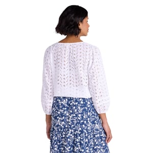 Mountain Warehouse Dam Broderie Lätt 3/4 Ärm Casual Skjorta (Vit)