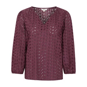 Mountain Warehouse Dam Broderie Lätt 3/4 Ärms Casual Skjorta (Lila)