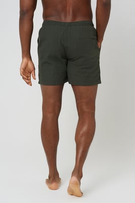 Khaki Seersucker Swim Shorts