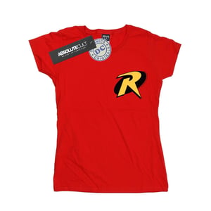 DC Comics Womens/Ladies Batman Robin Logo Cotton T-Shirt (Red)