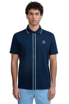SANDBANKS CONTRAST TIPPED PLACKET POLO NAVY