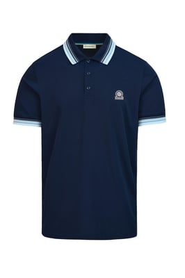 SANDBANKS GRADIENT RIB POLO NAVY